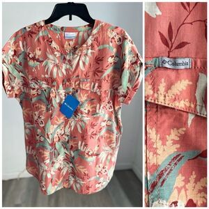 Columbia Shirt Blouse Large Floral NWT